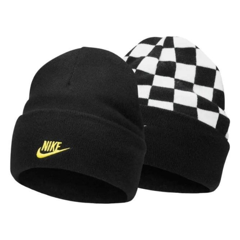 BACK TO SCHOOL Nike Kids Reversible Beanie Smiley Face, Logo, Checkered Hat